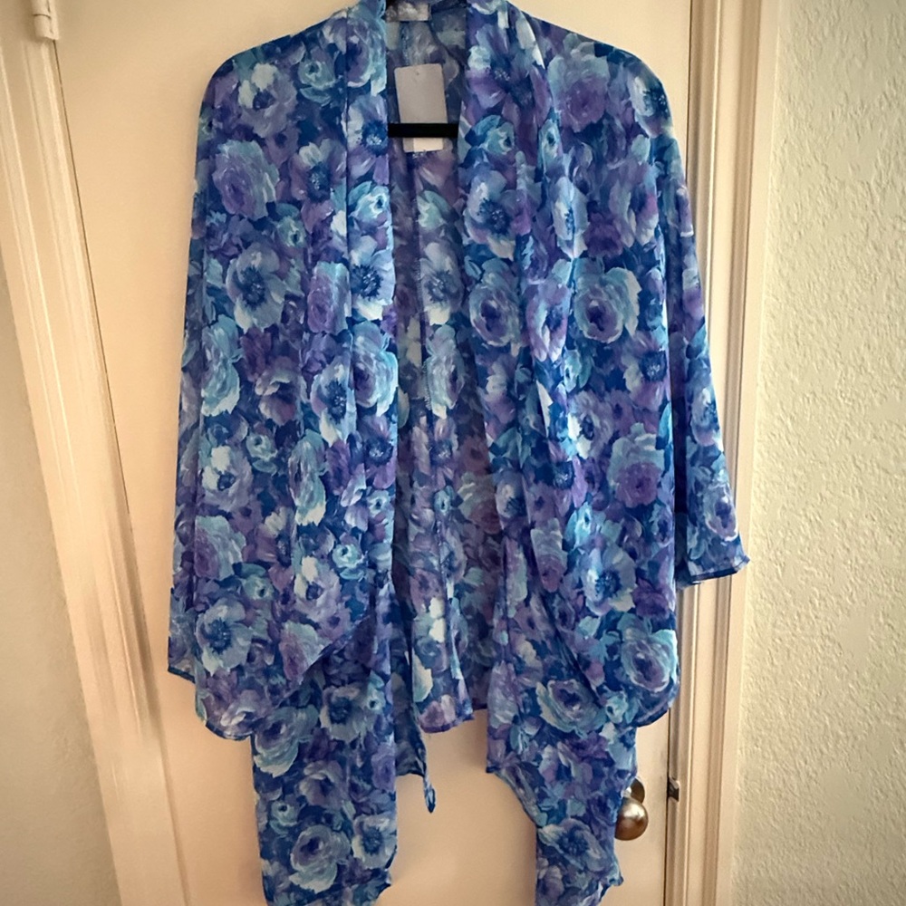 Blue and Purple Floral Kimono